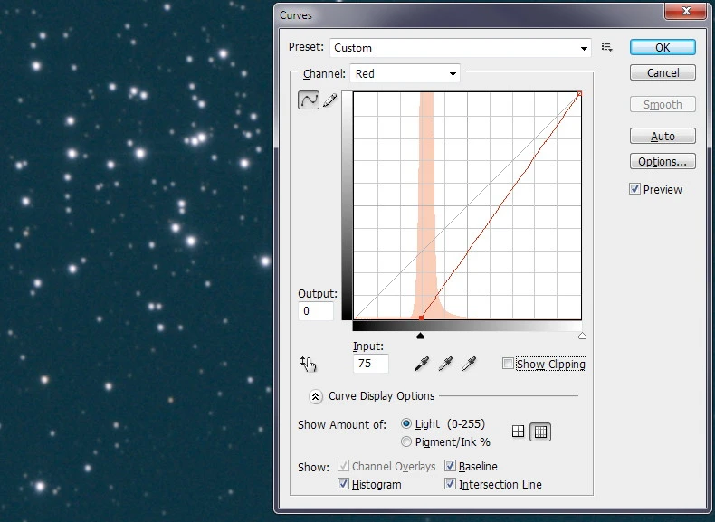 Результат после «подрезки» красного R-канала Результат после «подрезки» красного R-канала