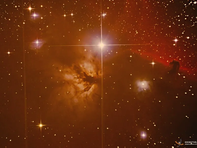 NGC 2024 - туманность «Пламя» и «Конская голова» в Орионе