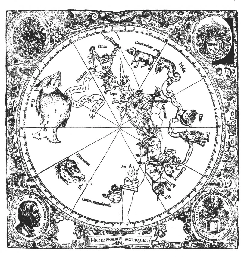 Старинная карта звездного неба Старинная карта звездного неба